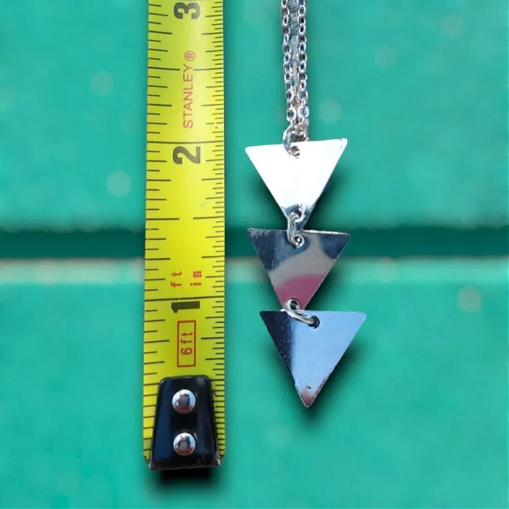 Silver fashion  triangle drop necklace